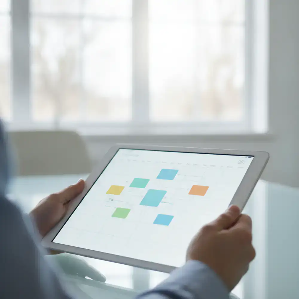 Calendar synchronization on a tablet screen